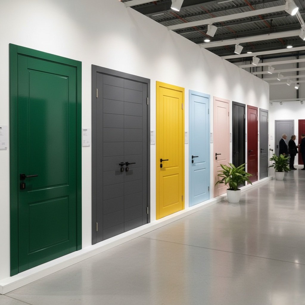 puerta de madera lacadas en varios colores