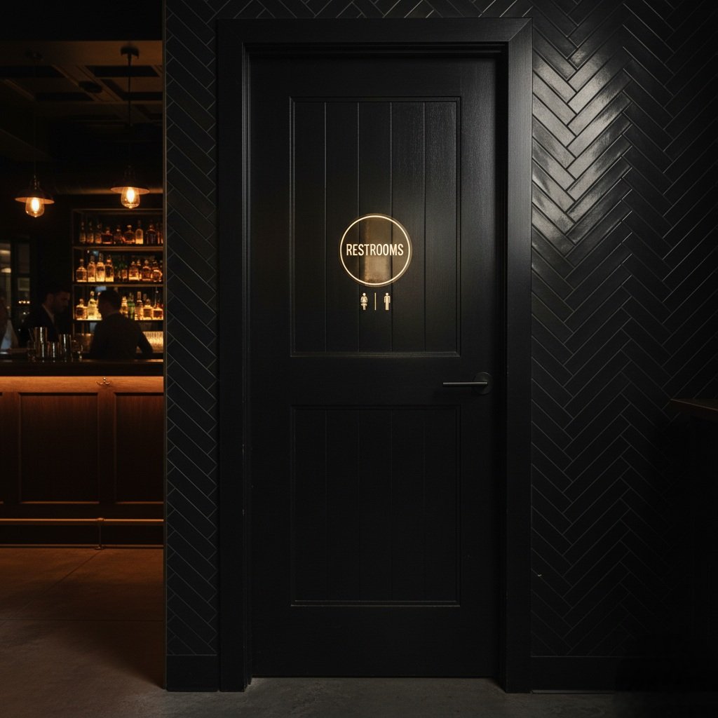 Puertas de madera a medida para un bar de barcelona, en lacado negro